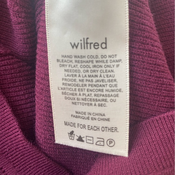 Aritzia Wilfred Tuscany Sweetheart Knit Sweater Maroon Size M - Picture 14 of 16